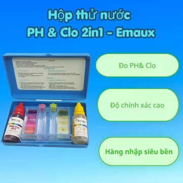 Bộ Test Nước Hồ Bơi Emaux, Bộ Test pH Và Clo 2in1, Bộ Kit Test Nước Bể Bơi - CE029