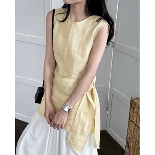 𝗛𝗮𝘁𝗿𝗮𝗻 𝗟𝗶𝗻𝗲𝗻-|LYLINEN| Áo Linen cộc tay kèm tà