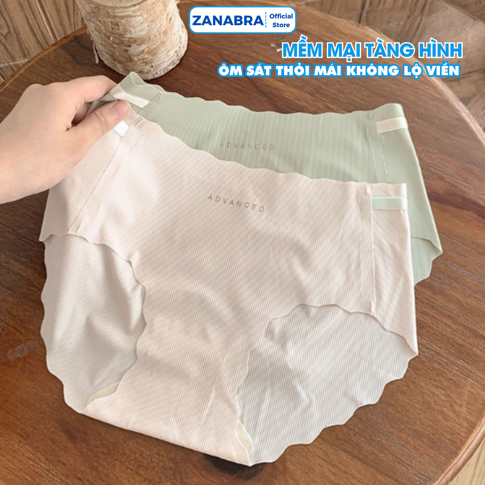 Quần Lót Nữ Đúc Su Thun Lạnh Viền Sóng không đường may mềm mại mỏng mát kháng khuẩn ZANABRA L8368