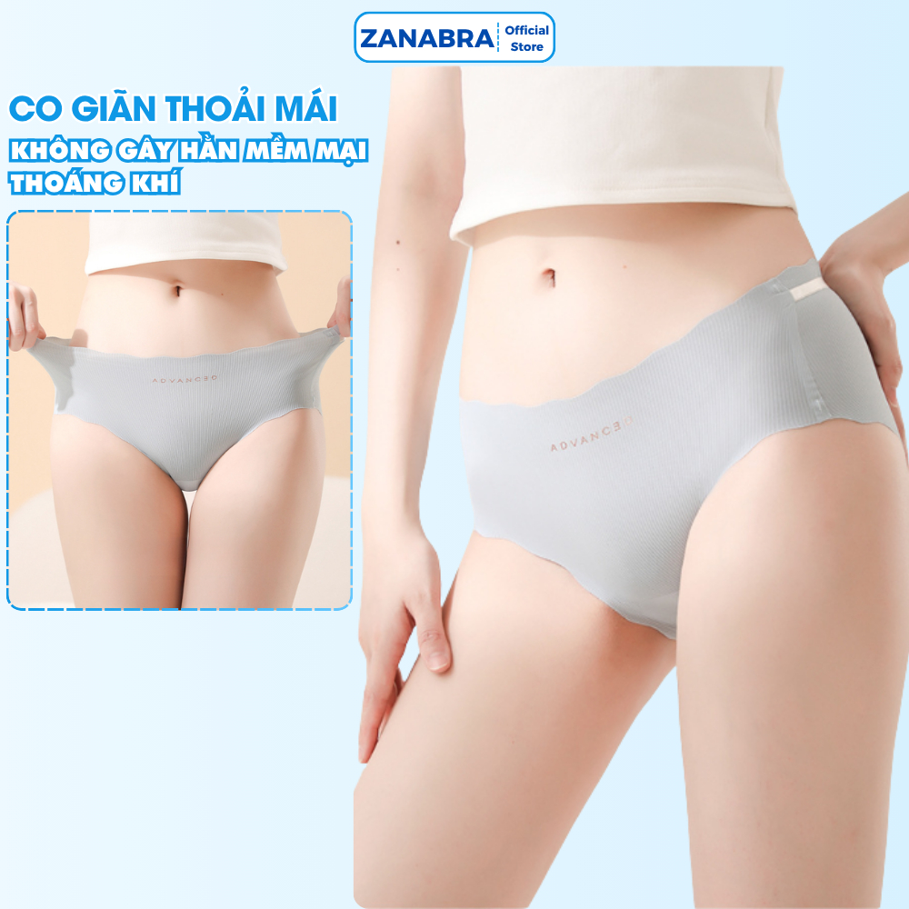 Quần Lót Nữ Đúc Su Thun Lạnh Viền Sóng không đường may mềm mại mỏng mát kháng khuẩn ZANABRA L8368