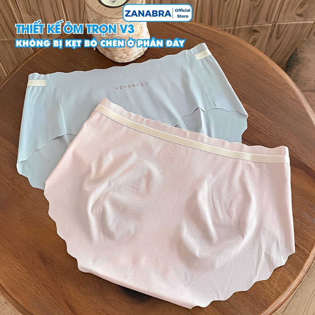 Quần Lót Nữ Đúc Su Thun Lạnh Viền Sóng không đường may mềm mại mỏng mát kháng khuẩn ZANABRA L8368
