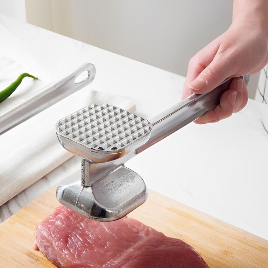 Búa Đập Thịt Inox ALO HOME Búa Giã Gừng Tỏi Hai Đầu Cán Dài Dụng Cụ Đập Thực Phẩm Nhà Bếp
