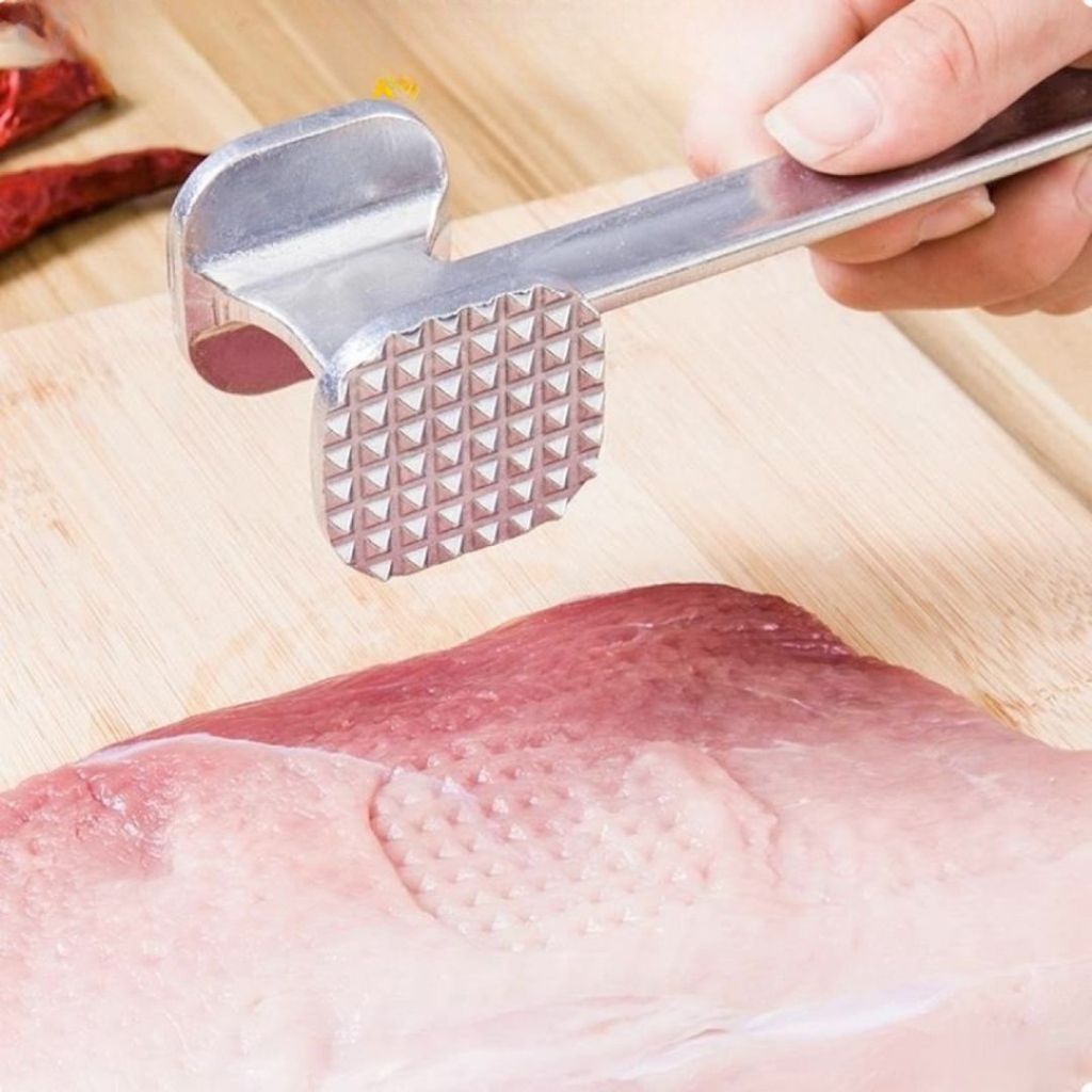 Búa Đập Thịt Inox ALO HOME Búa Giã Gừng Tỏi Hai Đầu Cán Dài Dụng Cụ Đập Thực Phẩm Nhà Bếp