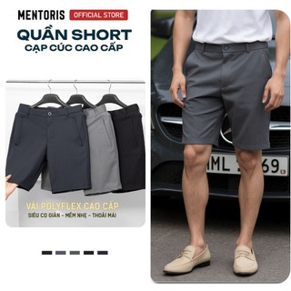 Quần Short Nam Cao Cấp MENTORIS, Quần Cạp Cúc Form Basic, Chất Vải Mềm Mịn, Co Giãn Tốt MSR2518
