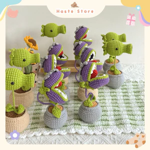 Chậu Hoa Len Plant vs Zombie Game Để Bàn Trang Trí Bàn Làm Việc Bàn Học Dễ Thương Handmade Made by Haste
