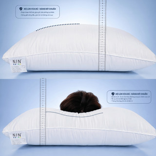 Ruột Gối Nằm Soft Feel NIN House | 70x50cm | Êm Ái Và Đàn Hồi Tốt, Thích Hợp Cho Người Nằm Thấp