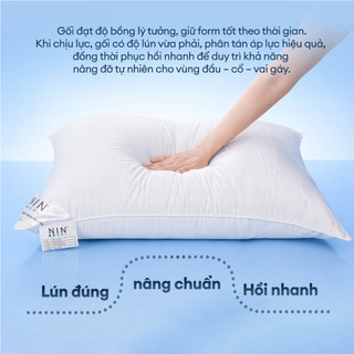Ruột Gối Nằm Soft Feel NIN House | 70x50cm | Êm Ái Và Đàn Hồi Tốt, Thích Hợp Cho Người Nằm Thấp