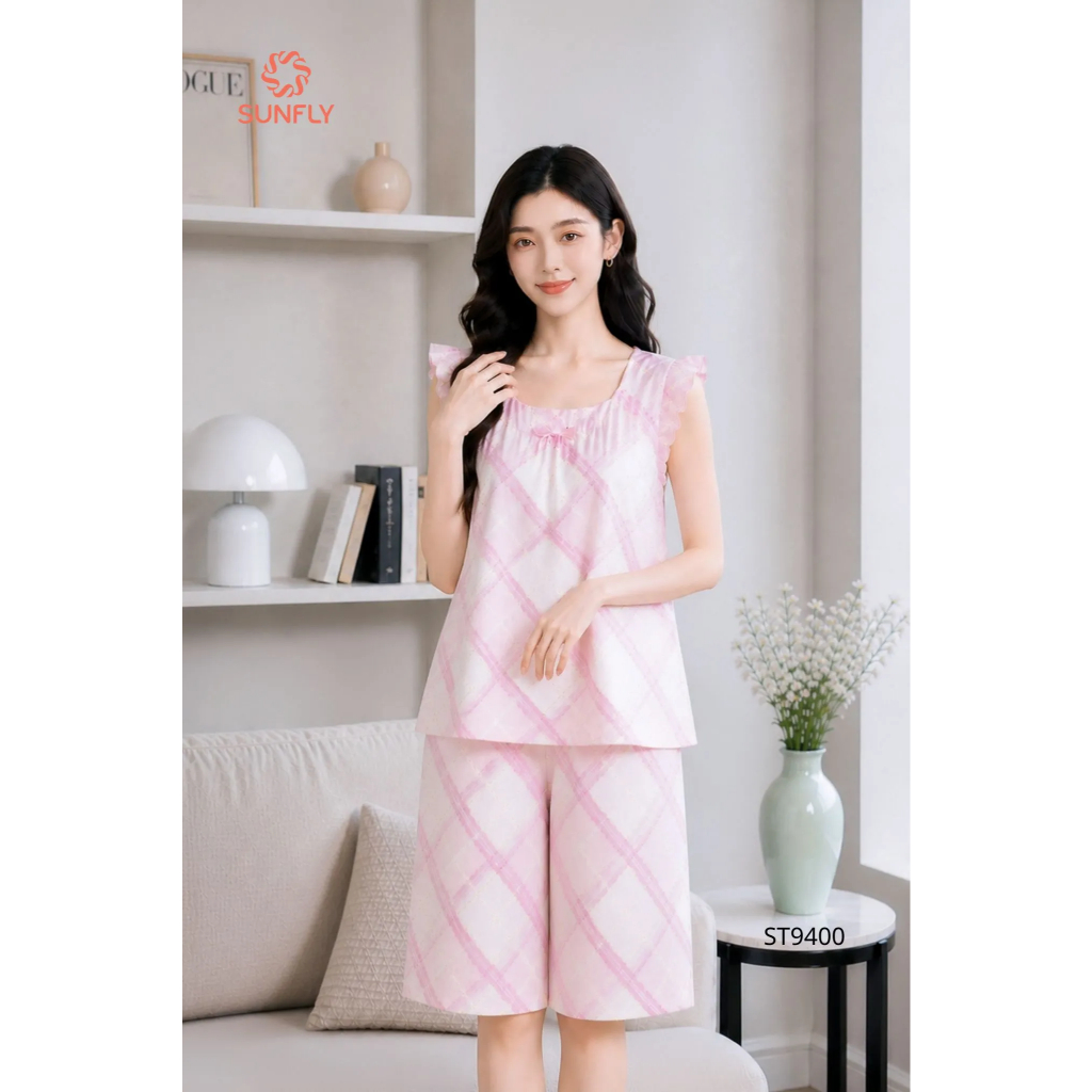 ST9400 Đồ bộ mặc nhà nữ lanh áo sát nách quần ngố