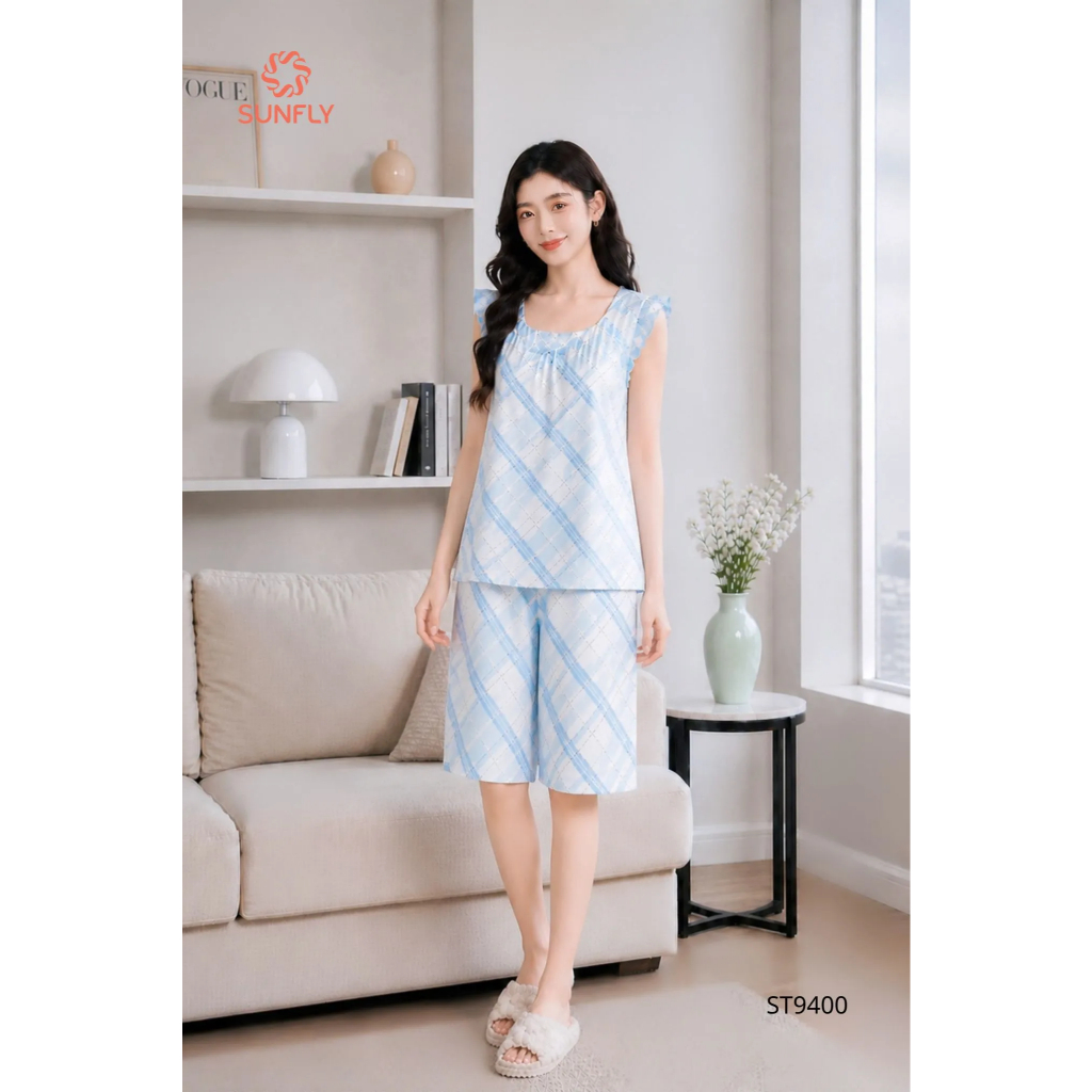 ST9400 Đồ bộ mặc nhà nữ lanh áo sát nách quần ngố