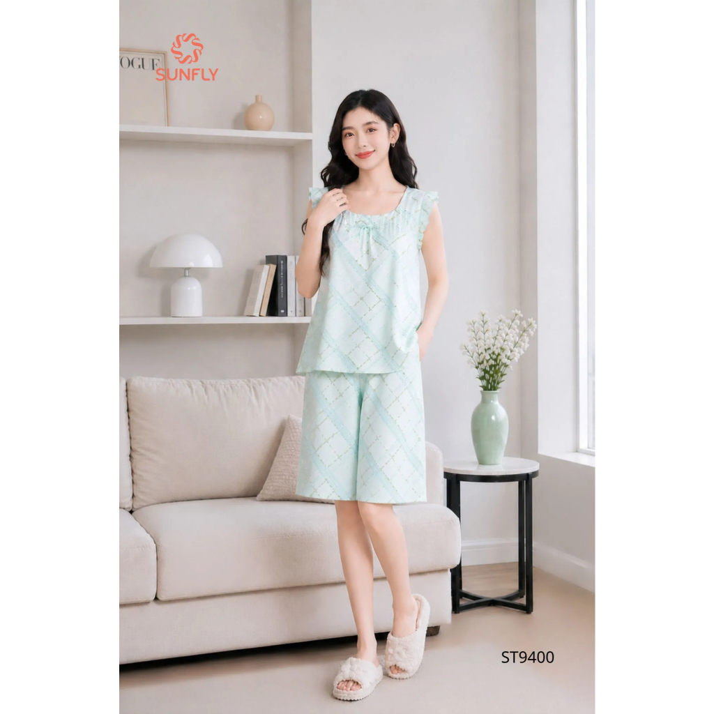 ST9400 Đồ bộ mặc nhà nữ lanh áo sát nách quần ngố
