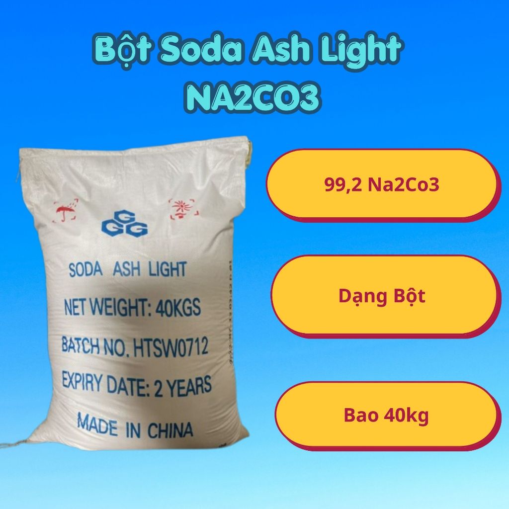Lẻ 5kg ,1kg Bột Soda Ash Light Na2CO3, Soda Tăng pH, Tăng Kiềm, Soda Ash Xử Lý Nước Hồ Bơi