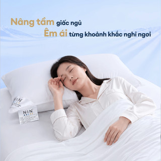 Ruột Gối Nằm Cao Cấp NIN House | 70x50cm | Vỏ Bọc Gối 100% Cotton Sateen, Ruột gối 100% Gòn Micro Siêu Mịn