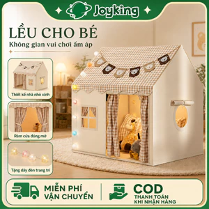 Lều Cho Bé Gái Bé Trai Cỡ Đại Đồ Chơi Trong Nhà Kèm Đèn Khung Kim Loại Vải Mềm Thoáng Khí Rộng Rãi
