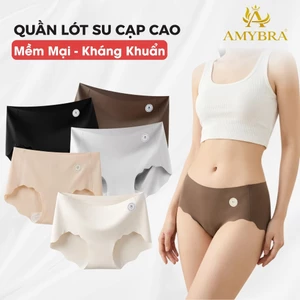 Combo Quần Lót Nữ AMYBRA Su Mịn Thoáng Khí, Set Quần Chip Nữ Cạp Cao Đáy Dán Kháng Khuẩn L074