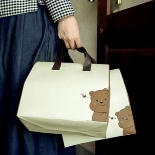 Túi Giữ Nhiệt Tái Chế T4 Size Lớn 30x30x20 đựng hộp bánh kem Bảo Quản Đồ Ăn Nước Uống Picnic Hình Gấu Dễ Thương