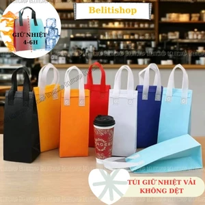 Lốc 10/5 Túi Đựng Bình Giữ Nhiệt B31 Ly Giữ Nhiệt/ Túi có Quai Xách Mang Đi Bình Giữ Nhiệt Không Dệt Bảo Vệ Môi Trường