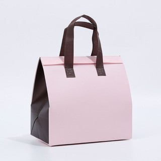 Lốc 10 Túi Giữ Nhiệt Hồng Nâu Vải Không Dệt Mặt Trong Tráng Nhôm Giữ Nóng Lạnh Hộp Cơm/ Bình Nước Tái Chế Tiện Dụng