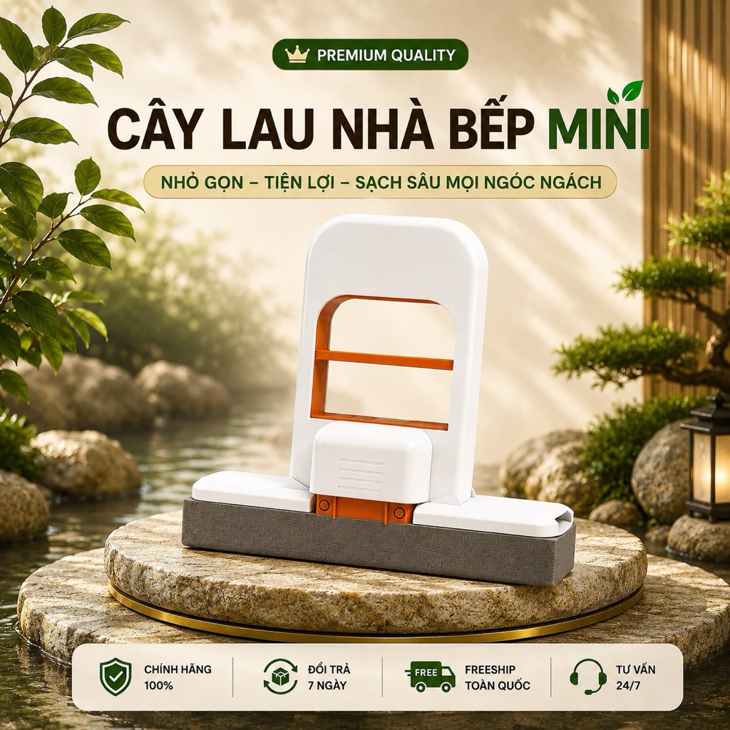 Combo 3 Cây Lau Bếp Mini Tự Vắt Đầu Bọt Biển Thấm Hút Nhanh Lau Sạch Không Bẩn Tay
