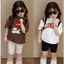 Sét Bé Gái HỌA TIẾT CÚN TRÁI TIM QC72 K.Kid Bộ Mùa Hè Chất Liệu Cotton Size 8-20kg M99