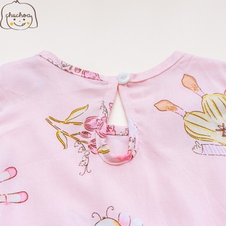 Váy Lanh bé gái, Đầm Lanh bé gái sát nách dáng suông ChuChoaKids [VBC26]