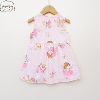 Váy Lanh bé gái, Đầm Lanh bé gái sát nách dáng suông ChuChoaKids [VBC26]