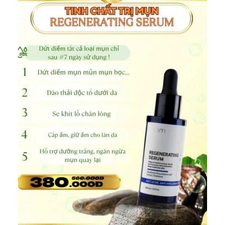 Chĩnh hãng Combo Tinh Chất Regenerating Serum Mụn Cấp Ẩm Serum M3M Chính Hãng