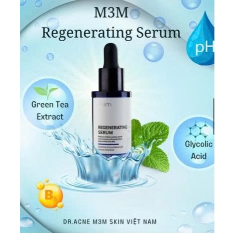 Chĩnh hãng Combo Tinh Chất Regenerating Serum Mụn Cấp Ẩm Serum M3M Chính Hãng