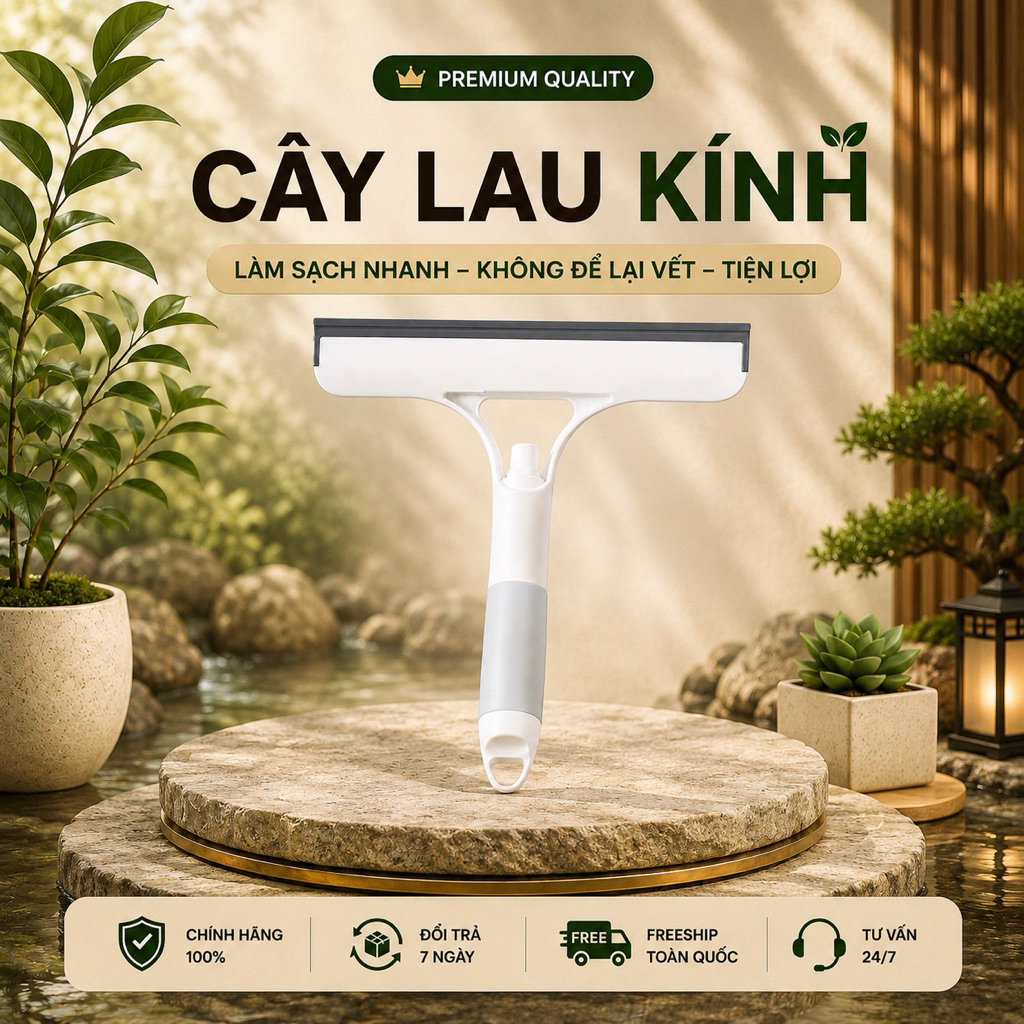 Cây Lau Kính Thông Minh 3 Trong 1 Kèm Bình Xịt – Lau Nhanh, Sạch Bóng Không Để Lại Vệt
