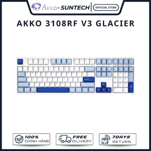Bàn Phím Cơ AKKO 3108RF V3 Glacier - Kết Nối Wireless 2.4GHz & Type-C, Hotswap Tiện Lợi, Full-size 108 Phím