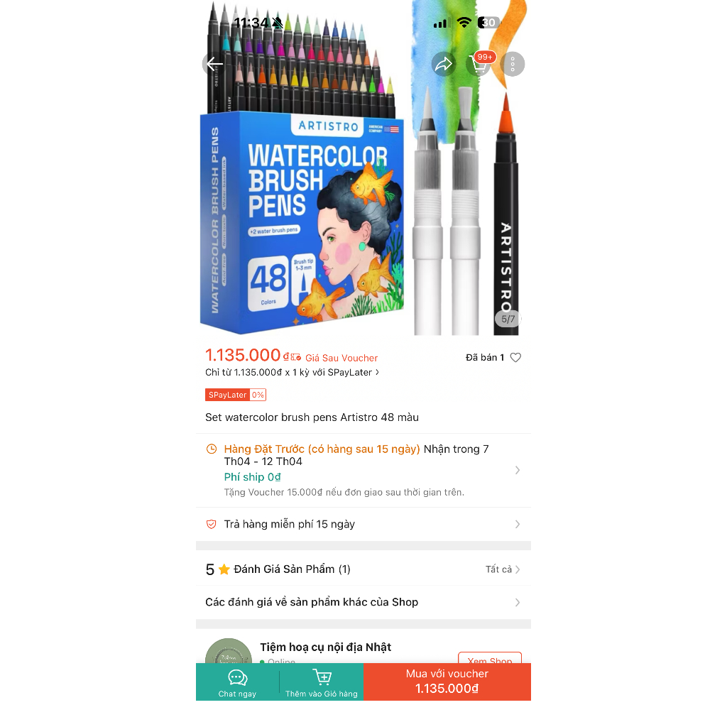 [Xuất dư ] Bộ 48 bút màu nước ARTISTRO 48 Watercolor Brush Pens