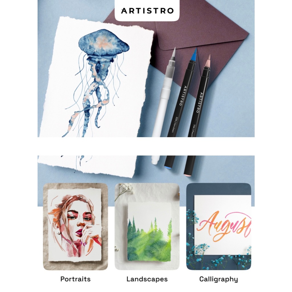 [Xuất dư ] Bộ 48 bút màu nước ARTISTRO 48 Watercolor Brush Pens