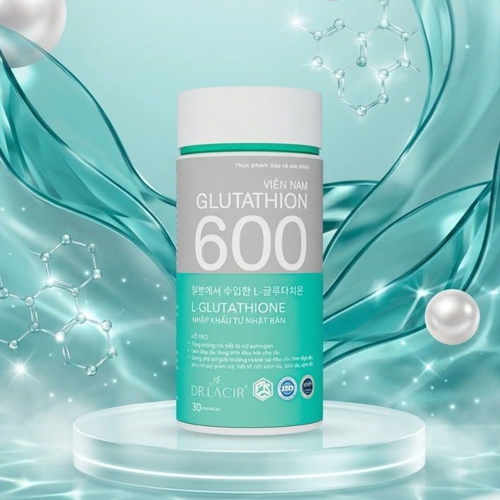 dr lacir glutathione 600 Viên Uống Trắng Da Glutathione 600 DR.LACIR - Viên Uống Trắng Da, Ngừa Nám  (hộp 30 viên)
