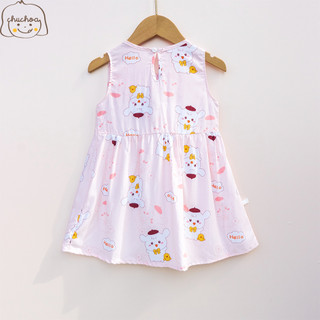 Váy Lanh bé gái, Đầm Lanh bé gái sát nách dáng suông ChuChoaKids [VBC26]