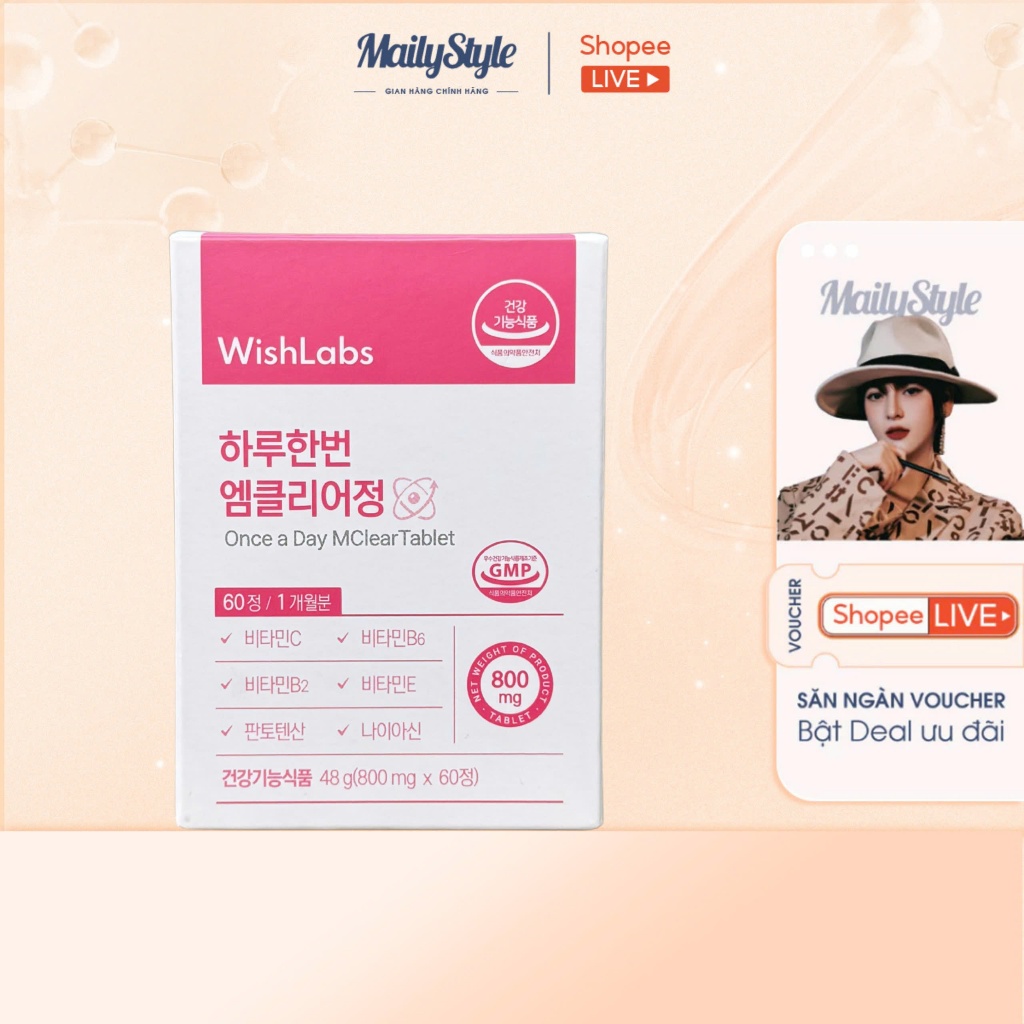 H122_MASK Wishlabs once a day Mclear Tablet 60 V MẶT NẠ