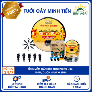 Ống mềm không đục lỗ Phi 27, 34 BIMI AGRI - cuộn 100m - dày 0.3m