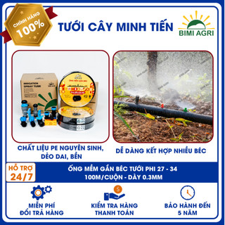 Ống mềm không đục lỗ Phi 27, 34 BIMI AGRI - cuộn 100m - dày 0.3m
