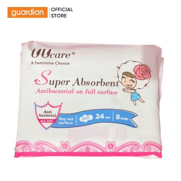Băng Vệ Sinh Uucare Young Girl Siêu Thấm Ban Ngày 24cm Gói 8 Miếng | Guardian Việt Nam