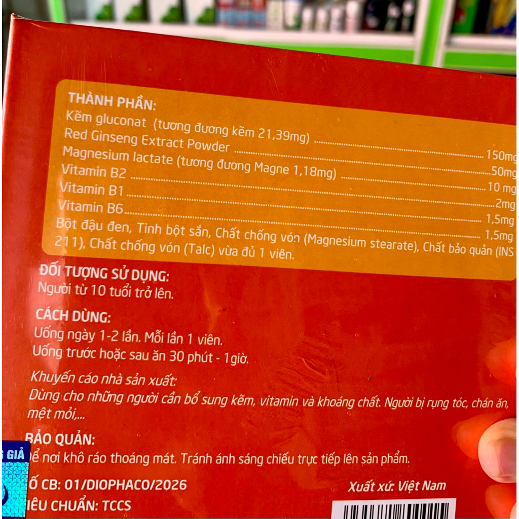 ✅[Chính Hãng] kẽm DSD - Kẽm gluconat 150mg, hộp 60 viên dùng được 2 tháng (ảnh thật)
