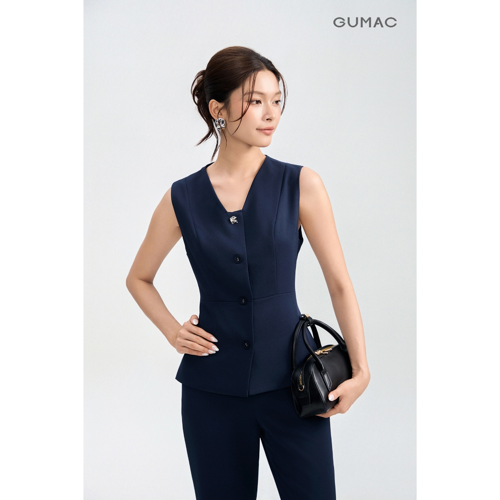 Set lẻ Áo gile GUMAC gài nút  AG05004 - Chân váy GUMAC form A xòe VG05006 - Quần tây GUMAC ống loe QG05005