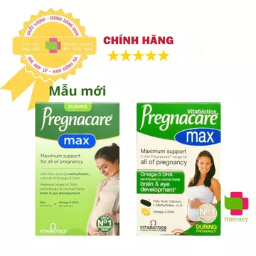 Vitamin cho bà bầu Pregnacare Max, Anh (84 viên) bổ sung Vitamin C, D3, DHA, Axit Folic cho bà bầu, mẹ sau sinh