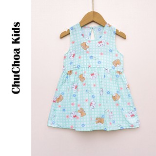 Váy Lanh bé gái, Đầm Lanh bé gái sát nách dáng suông ChuChoaKids [VBC26]