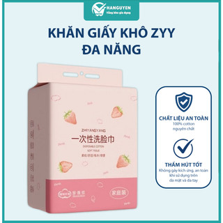 Khăn giấy rút ZYY khăn lau mặt khăn khô dùng 1 lần đa năng mềm mịn tiện lợi cho gia đình