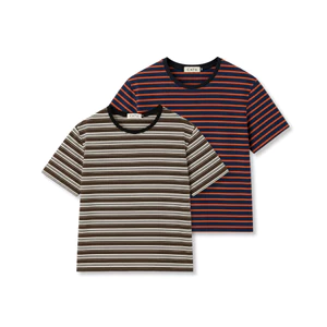 TUBYCATU Áo Thun Tay Ngắn Cổ Tròn Sọc Ngang Daily Stripe Tee