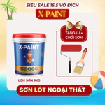 Sơn lót chống kiềm ngoại thất X-Paint - Sơn S3000 lon 5kg chống ẩm, chống thấm + Tặng kèm lu lăn (Rulo) + chổi sơn — ảnh 1