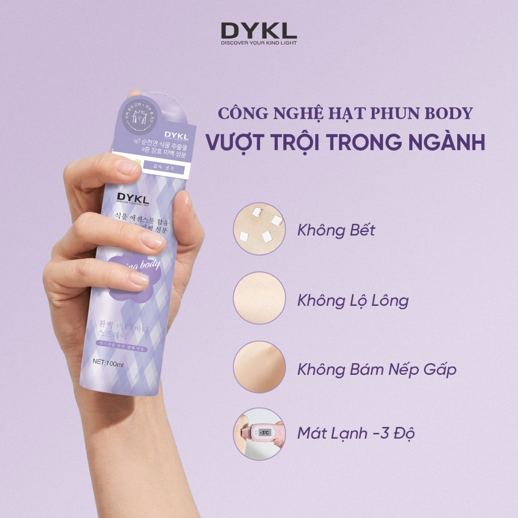 Combo 2 Chai Xịt Make Up Body DYKL 100ml - Nâng Tone Tức Thì, Dưỡng Trắng Hiệu Quả - Whitening Body Spray