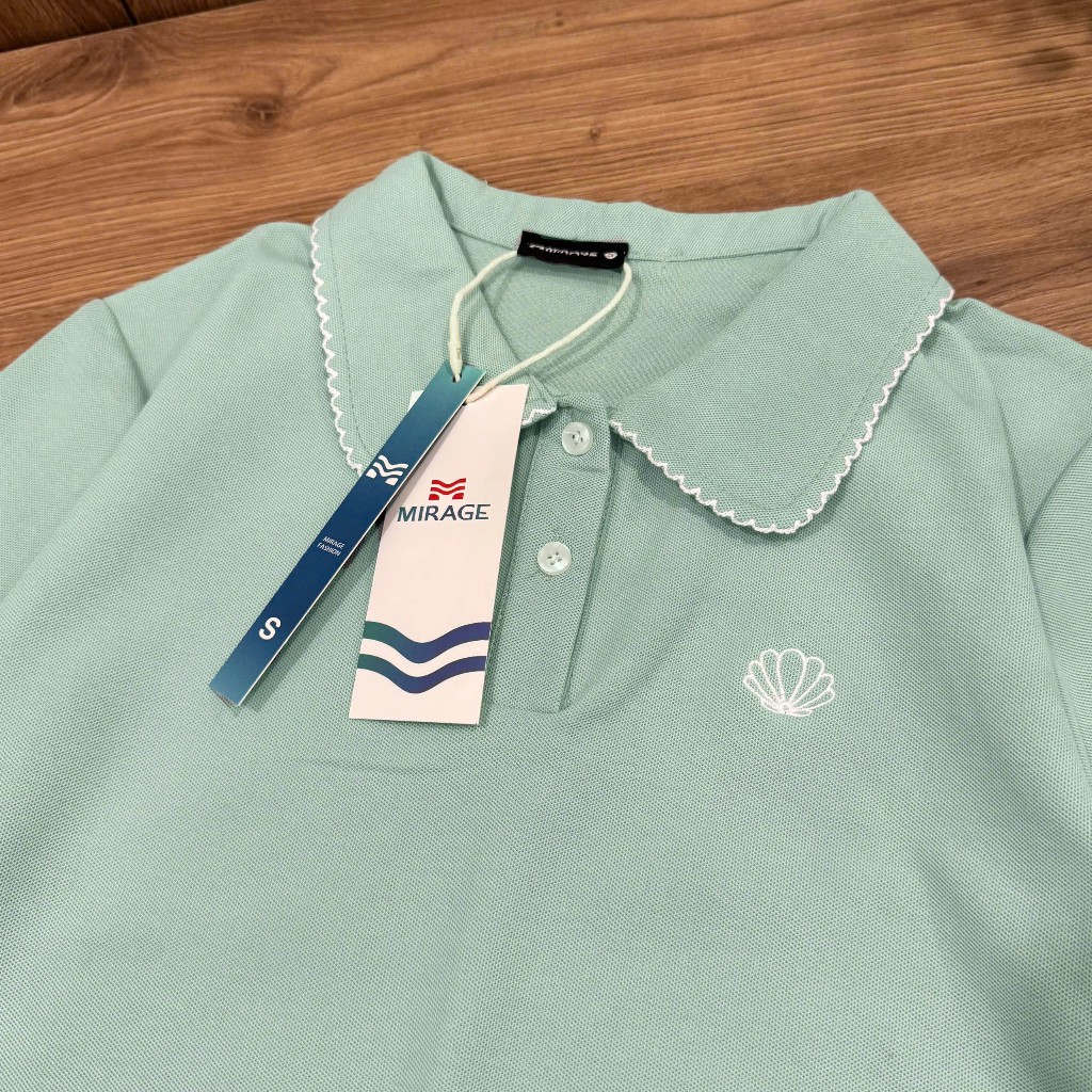 Áo Polo Mirage Thêu Chữ Form Basic Màu Pastel Hot Trend Chất Vải Mềm Mịn Thoáng Mát.