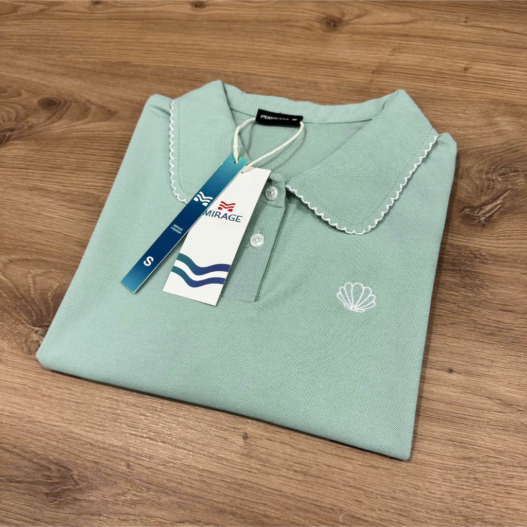 Áo Polo Mirage Thêu Chữ Form Basic Màu Pastel Hot Trend Chất Vải Mềm Mịn Thoáng Mát.