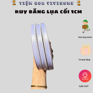 Ruy Băng Lụa Cối Bản 1cm Làm Nơ Bó Hoa, Gói Quà Dài 100m - Trang Trí Handmade Quà Tặng DIY