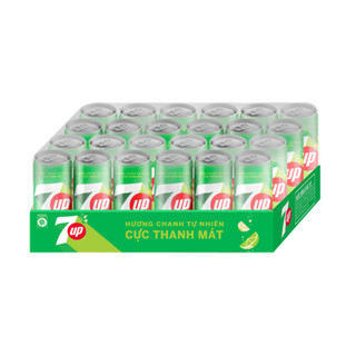 Thùng 24 lon nước ngọt 7 Up vị chanh 320ml