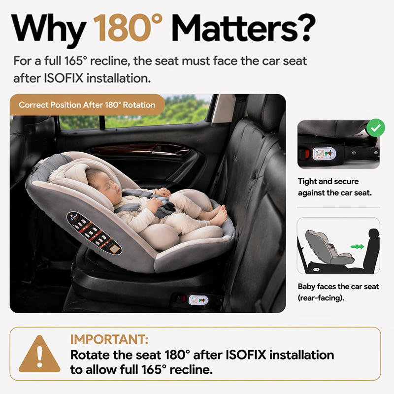 Ghế ngồi ô tô cho bé Beige, có khóa chốt an toàn, ghế an toàn cho trẻ em, isofix+lacth cố đị